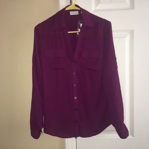 New York and company magenta blouse